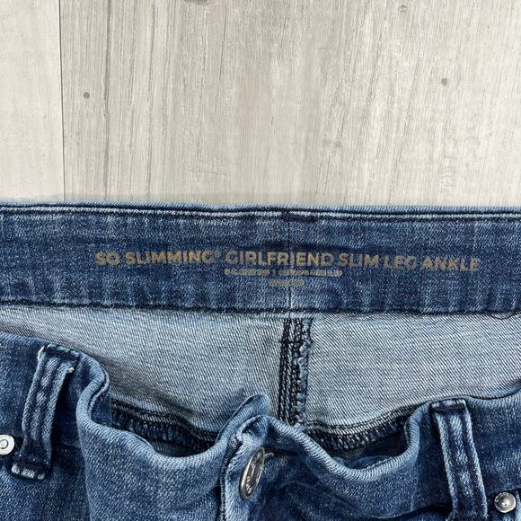 Chico's So Slimming Girlfriend Medium Wash Basic Slim Leg Denim Ankle Jeans 14P - Picture 7 of 11